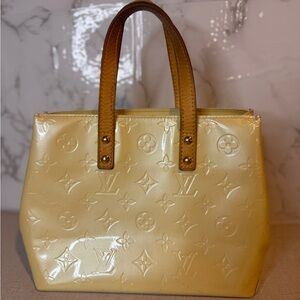 Louis Vuitton Monogram Vernis Reade PM Hand Bag Perle Light Yellow TH0055 2005
